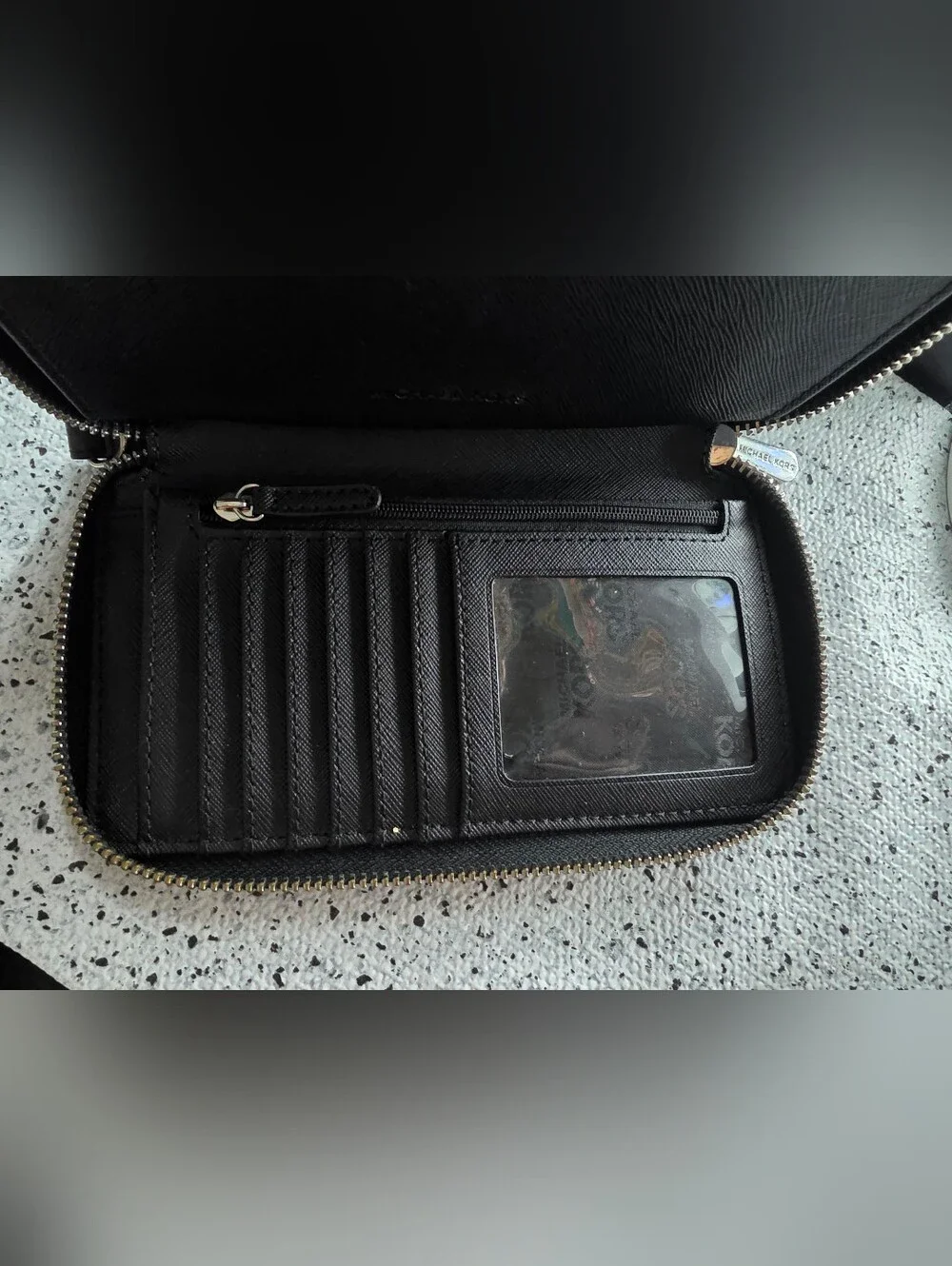 Michael Kors Black Pebbled Leather Wallet